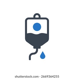 Icono de goteo de quimioterapia aislado sobre fondo blanco