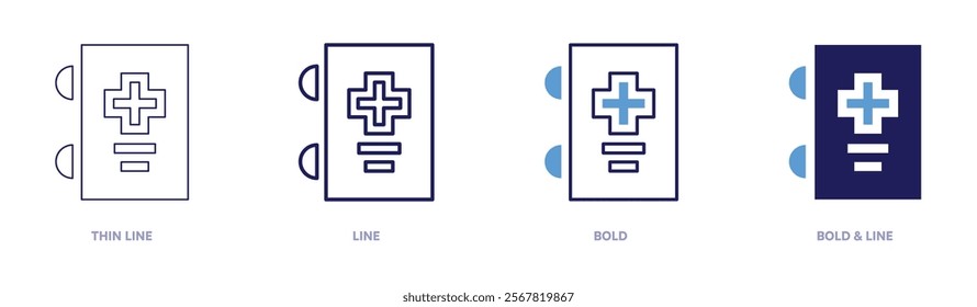 Chemotherapy icon in 4 different styles. Thin Line, Line, Bold, and Bold Line. Duotone style. Editable stroke.