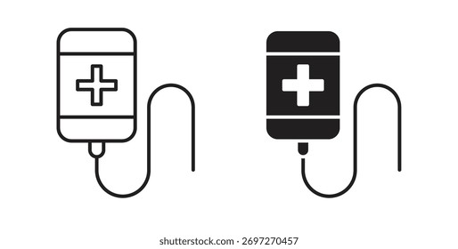Chemotherapy icon with editable stroke and flat vector pack