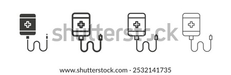 Chemotherapy icon in fill and three stroke sizes
