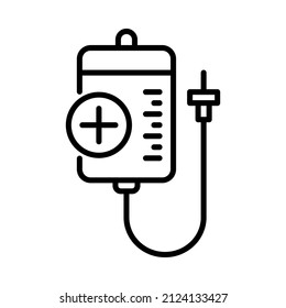 Icono de quimioterapia. Estilo de esquema. Vector. Aislar sobre fondo blanco.