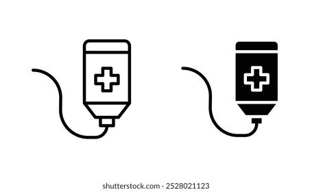Chemotherapy vector icon set in black and white color.