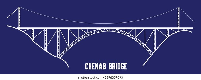 Puente del Tren Chenab , puente ferroviario más alto del mundo ubicado en Jammu y Cachemira, India.