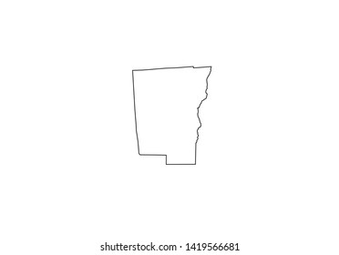 Chenango County Outline Map New York