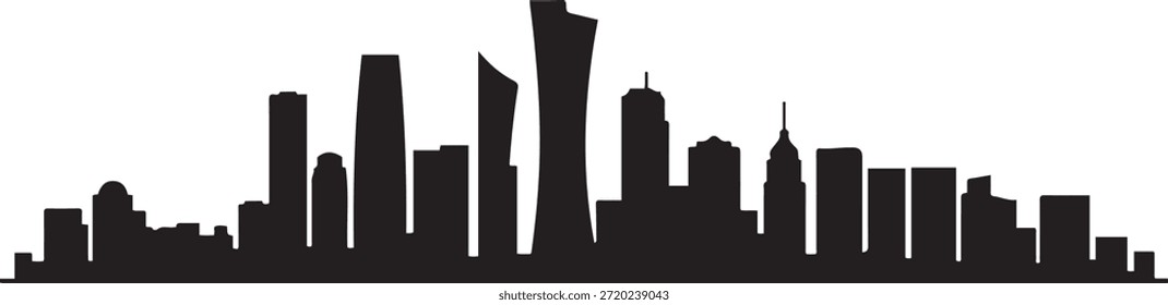 Ilustración de la silueta del Vector del horizonte de la ciudad de Chengdu China. silueta negra del Vector del diseño