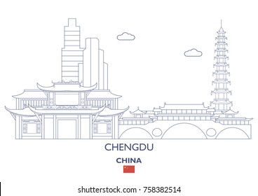 Chengdu Linear City Skyline, China