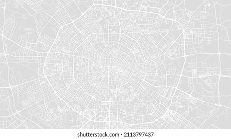 Chengdu map city poster, white and grey horizontal background vector map. Municipality area street map. Widescreen Chinese skyline panorama.