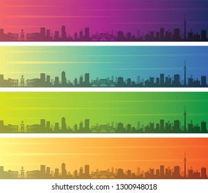 Chengdu Multiple Color Gradient Skyline Banner