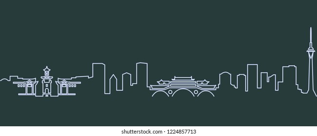 Chengdu Single Line Skyline