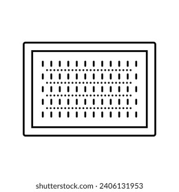 chenille rug home interior line icon vector. chenille rug home interior sign. isolated contour symbol black illustration