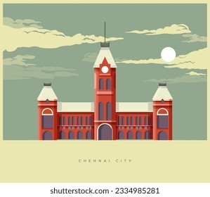 Chennai City Icon - Chennai Central Station - Stock Icon as EPS 10 File