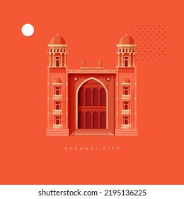 Chennai City Icon - Madras Law College - Stock Icon As EPS 10 File