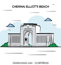 Chennai Elliot's Beach Illustration