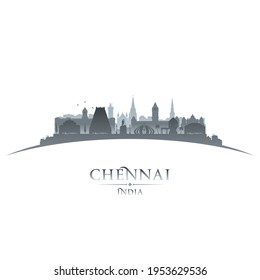 Chennai India city skyline silhouette. Vector illustration