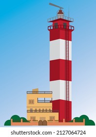 Chennai lighthouse on a sky background vector