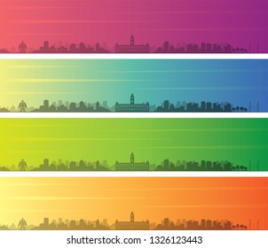 Chennai Multiple Color Gradient Skyline Banner