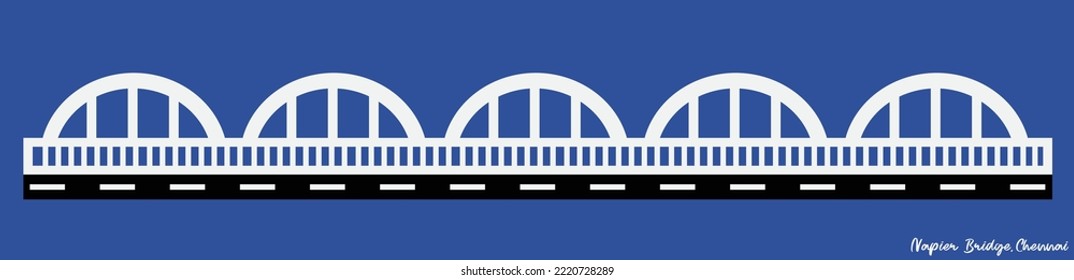 Chennai Napier Bridge Vector Illustration