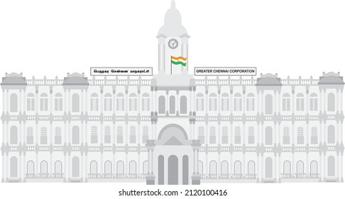 Chennai ripon building vectorillustration png format 