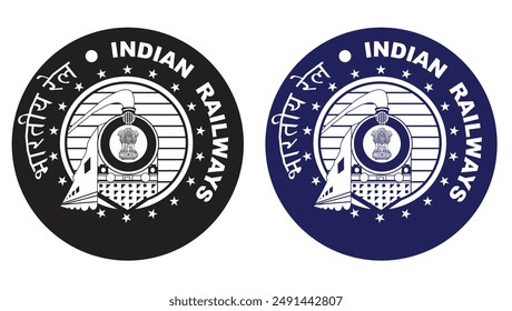 Chennai, Tamil Nadu, India, July 20, 2024: Emblem of Indian railways isolated on white background. vector illustration