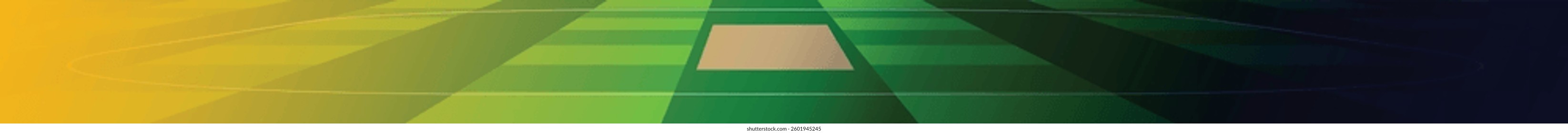 Chennai Team Color Social Media Poster, Cricket Ground Web Banner, Vector Illustration