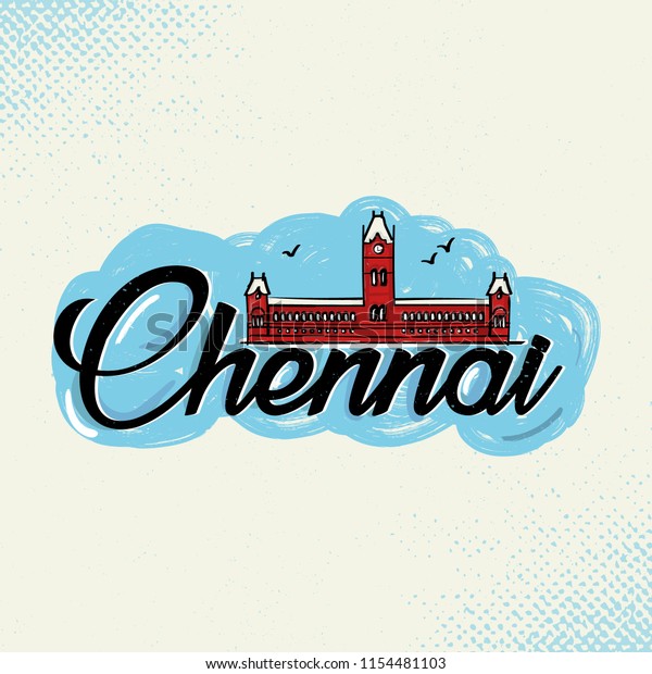 Chennai Typography Vector Illustration Stock Vector (Royalty Free
