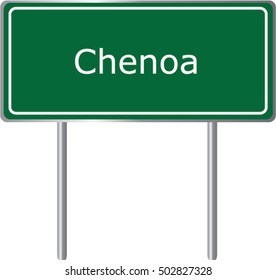 Chenoa , Illinois , road sign green vector illustration, road table, USA city