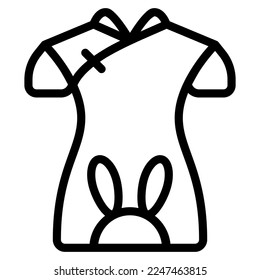 cheongsam icon with outline style. Suitable for website design, logo, app and UI. Based on the size of the icon in general, so it can be reduced.	
