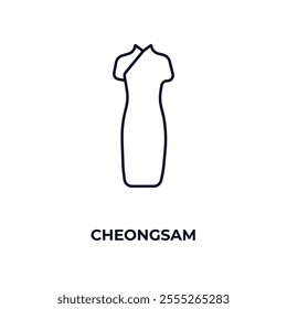 cheongsam outline icon. Linear vector from fashion concept. Thin line cheongsam icon isolated on white background