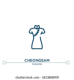 icono del vector de contorno de cheongsam. ilustración de elemento simple. icono de contorno de cheongsam a partir del concepto de moda editable. se puede usar para web y móvil
