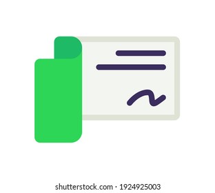 cheque bill invoice single isolated icon with flat style