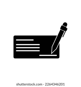 icono de libro de cheques, vector de banco, ilustración de comprobación