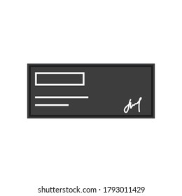 Cheque book icon isolated on white background. Vector illustration. Eps 10