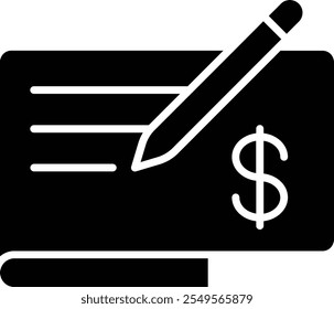 Cheque Book Icon with Small Booklet and Pen Nearby