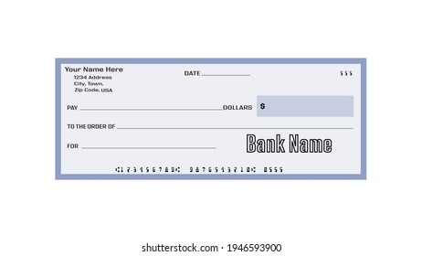 Cheque book in soft blue color in white background