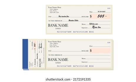 Cheque Book Yellow Color Filled Form Stock Vector (Royalty Free ...
