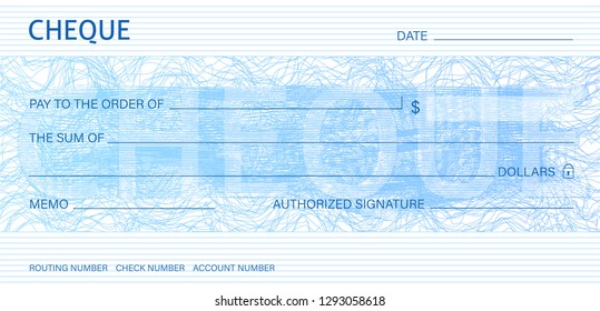 Cheque Check Chequebook Template Guilloche Pattern Stock Vector ...