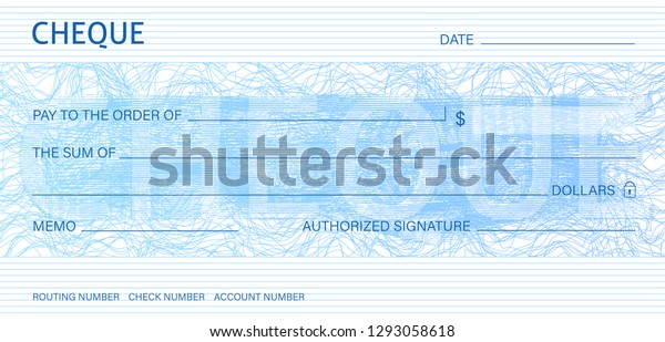 Cheque Check Chequebook Template Guilloche Pattern Stock Vector ...