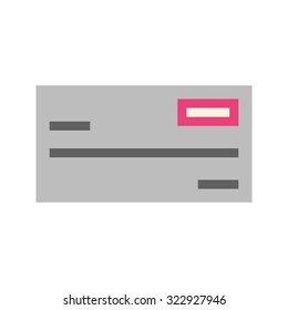 Cheque, cheque-book, banking icon vector image. Can also be used for business, finance, technology, economics and accounting. Suitable for web apps, mobile apps and print media.