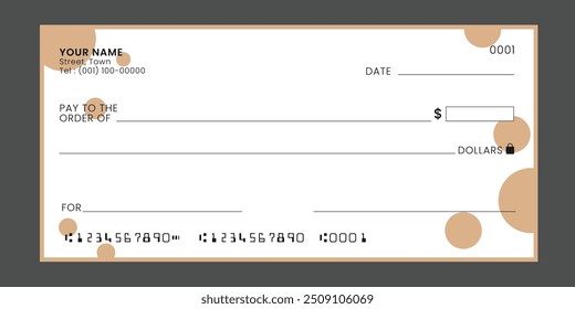 Cheque, Chequebook template. Blank bank cheque. Background for banknote design, Voucher, Gift certificate, Coupon, ticket, money