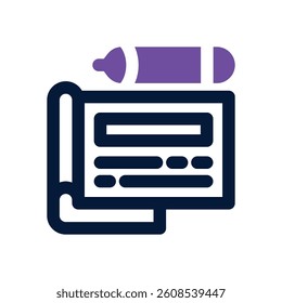 cheque dual tone icon. Sleek and modern vector icon for websites, mobile apps, marketing materials, and corporate design. Fully scalable and ready to use.