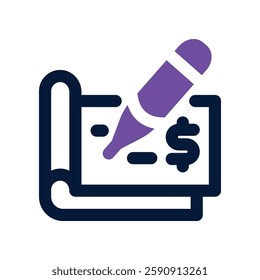 cheque dual tone icon. vector icon for your website, mobile, presentation, and logo design.