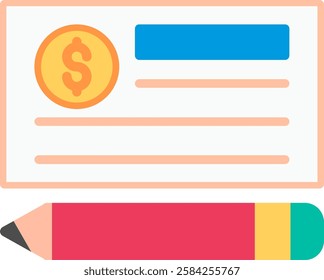 Cheque Flat Illustration Vector Design