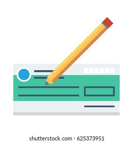 Cheque Flat Vector Icon