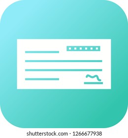 Cheque glyph round corner multi color gradient BG