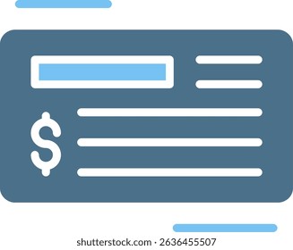 Cheque Glyph Two Colour Icon