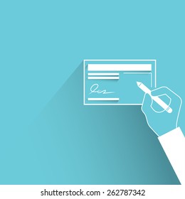 cheque, hand writing