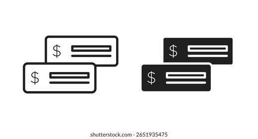 Icono de verificación. Versiones planas y de trazo. Elementos gráficos.