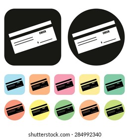 Cheque icon. Payment icon. Money icon. Vector