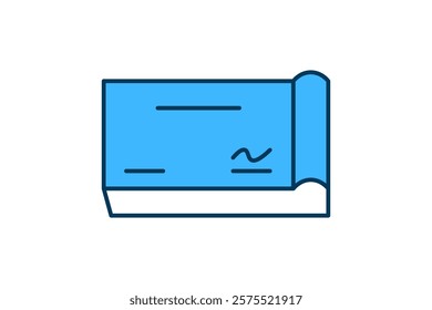 Cheque icon. icon related to Payment. suitable for web site, app, user interfaces, printable etc. flat line icon style. simple vector design editable