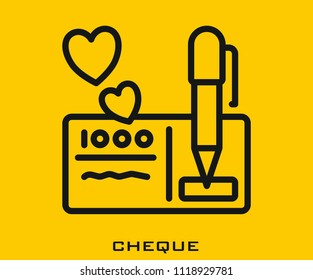 Cheque icon signs